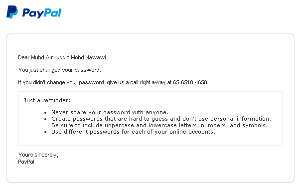 Siap tukar password baru lagi!